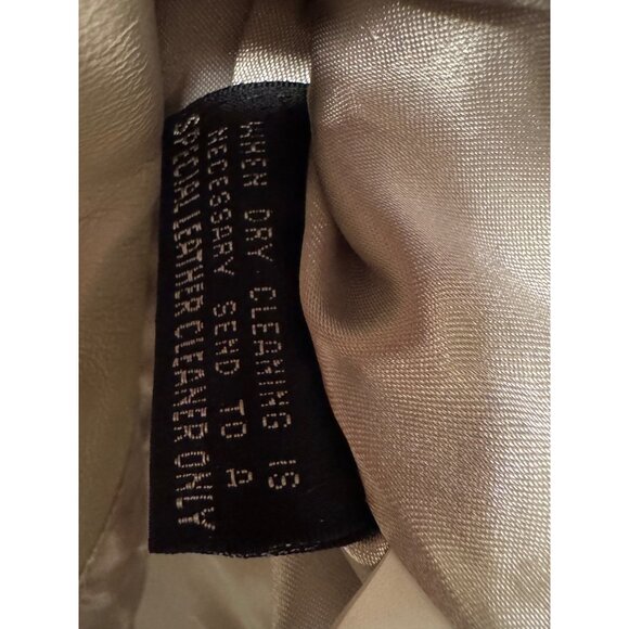 Wilsons Leather Womens Beige Jacket Medium Button-Up Fully Lined 100% Leather Ch - Picture 4 of 7